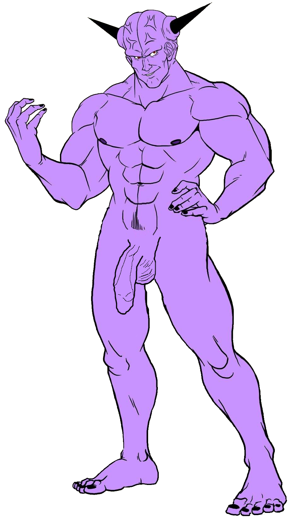 captain_ginyu dragon_ball dragon_ball_z male_only purple_penis purple_skin