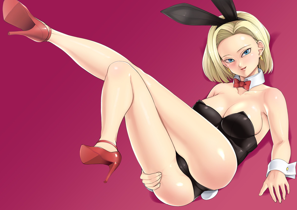 1girls, android 18, ass, blonde hair, blue eyes, breasts, bunnysuit, cameltoe, cleavage, curvy, dragon ball, erect nipples, female, haruhisky, high heels, huge areolae, huge ass, huge breasts, nipples, puffy nipples, pussy, revealing clothes, shiny clothes, short hair, thick lips, voluptuous, wide hips