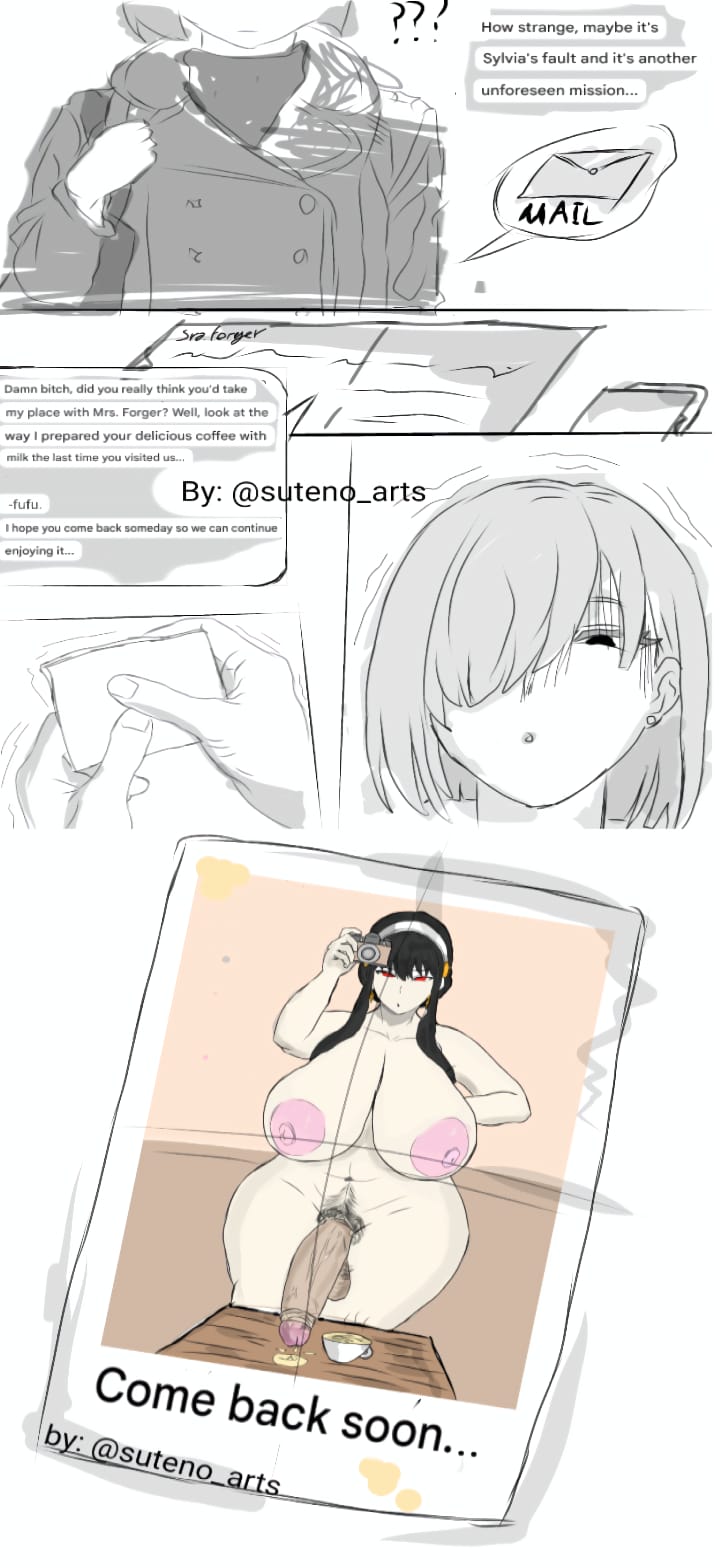 big breasts, breasts, cheating, color, cup, female, futanari, huge breasts, huge cock, intersex, letterbox, milf, milking cum, minicomic, netorare, penis, pubic hair, red eyes, smegma, spy x family, suteno arts, venus body, wide hips, yor briar, yor forger