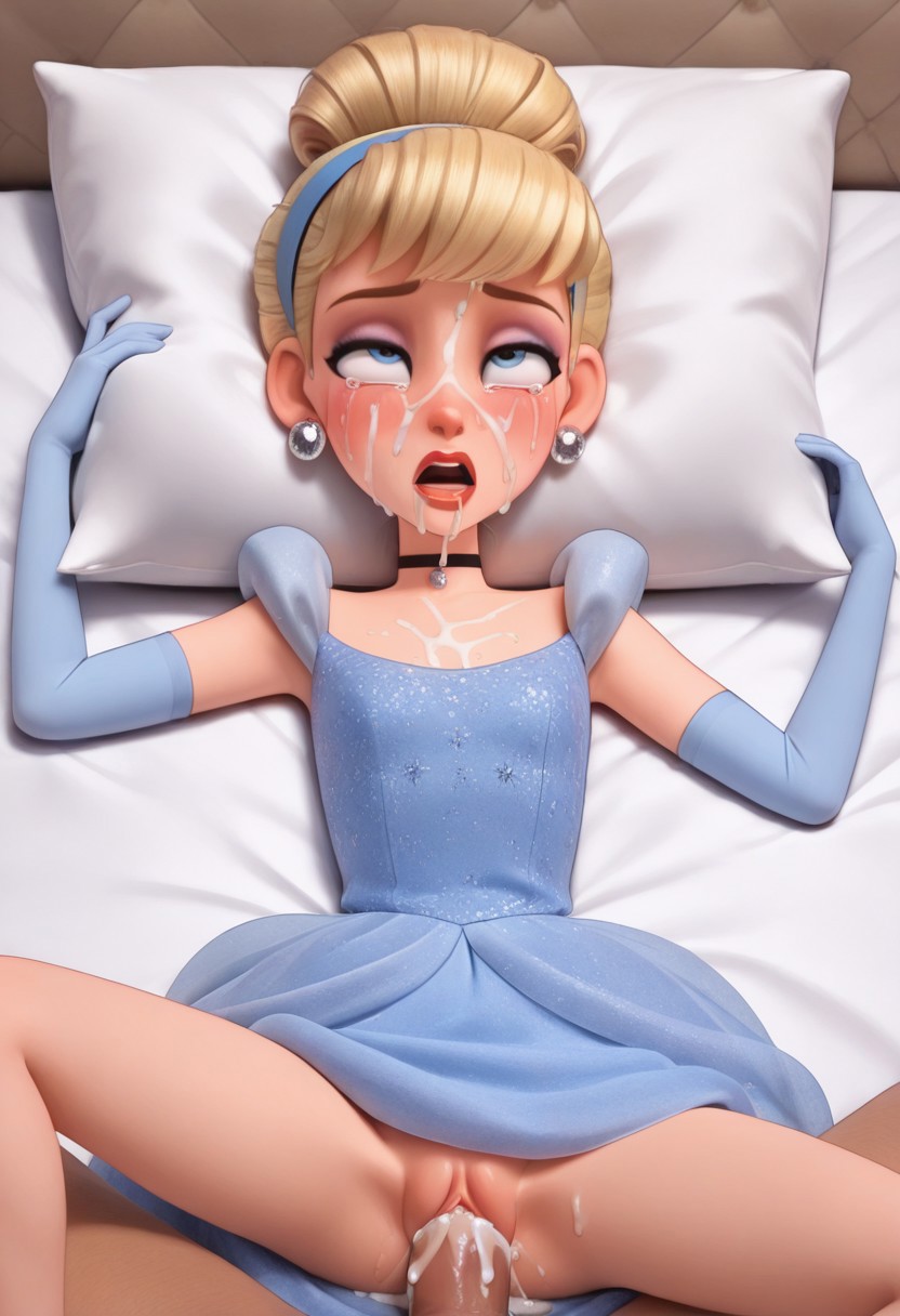 3d, ai generated, bedsheets, cinderella (1950 film), cinderella (disney), cum, defeat sex, defeated, disney, disney princess, female, lying, male, male pov, missionary position, open mouth, partial male, penetration, pov, princess, pussy, ralph breaks the internet, rolling eyes, sex, vaginal penetration, vulva