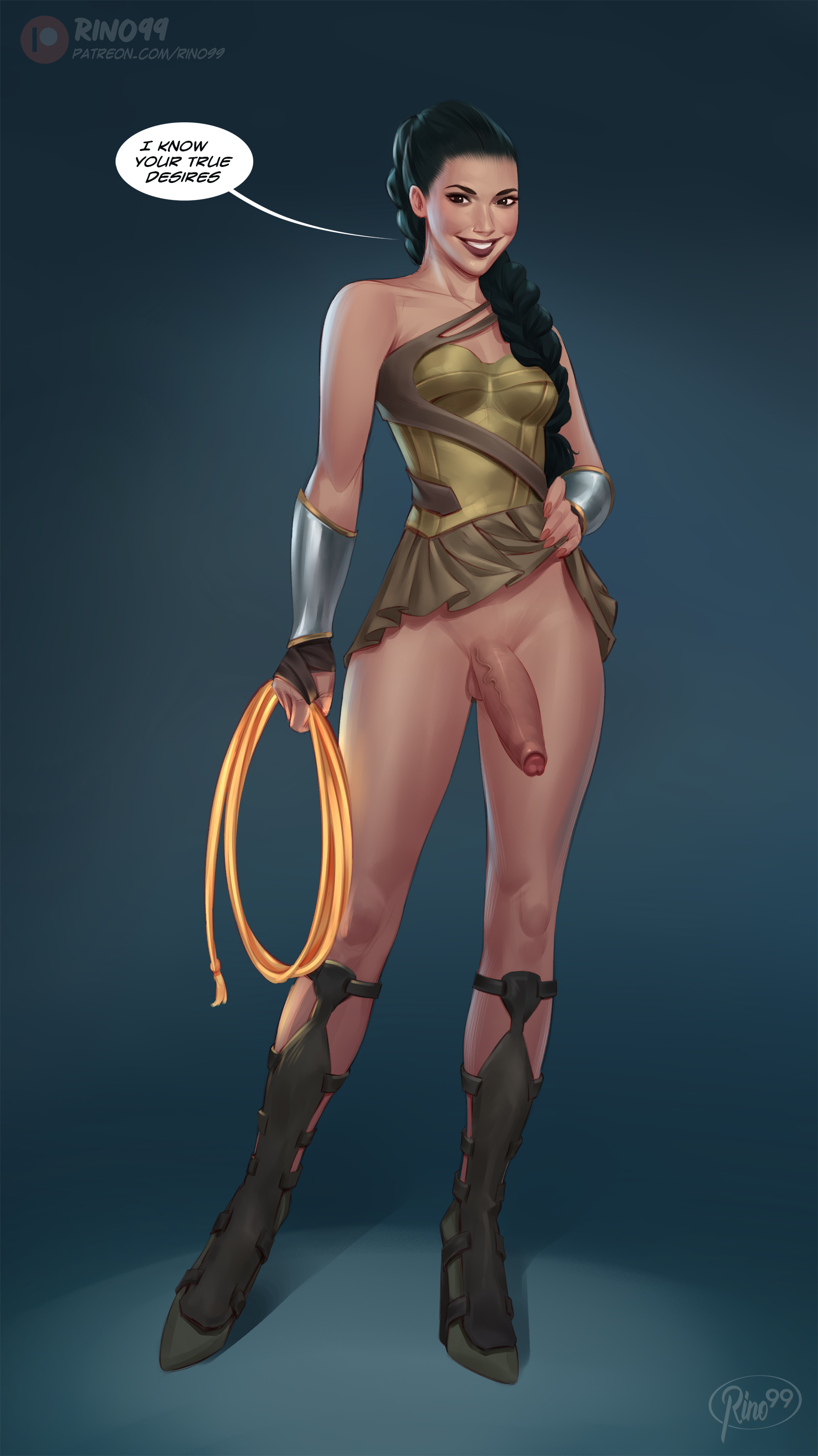 1futa, bottomless, dc, dc comics, dceu, foreskin, futa only, futanari, gal gadot, intersex, lifting skirt, penis, rino99, solo, speech bubble, tagme, text, tight foreskin, uncircumcised, wonder woman, wonder woman (2017), wonder woman (series)