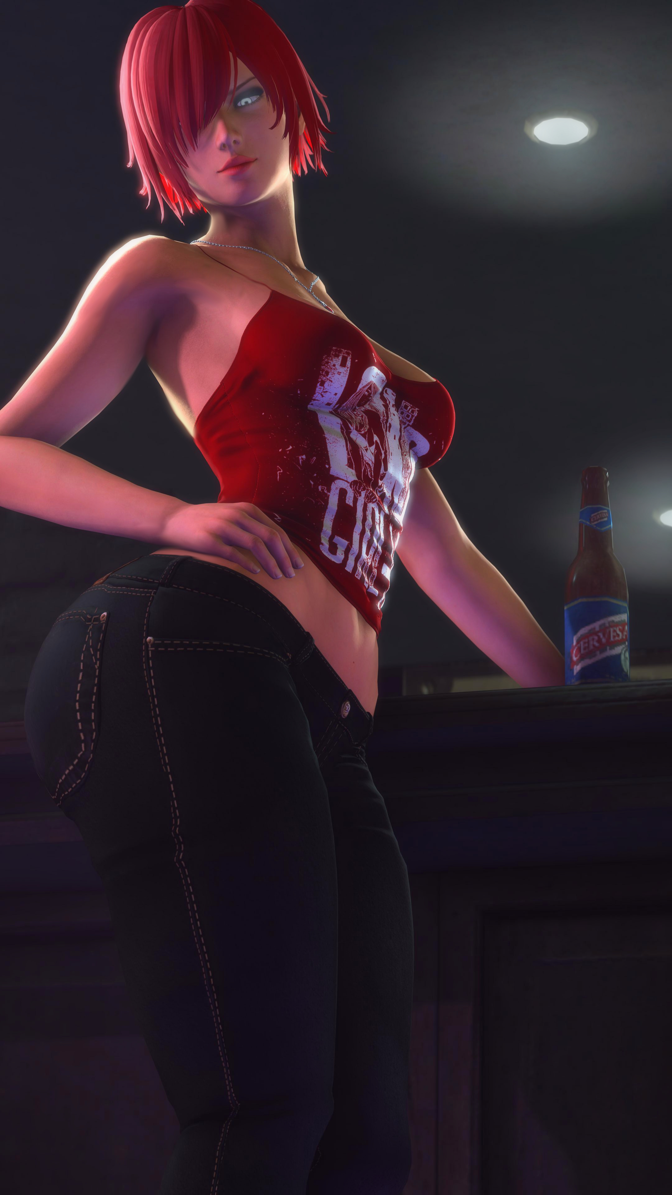1futa, 3d, absurdres, breasts, bulge, cleavage, dickgirl, futa only, futanari, highres, huge cock, intersex, penis, penis under clothes, rattledbonezone, solo, solo futa, source filmmaker