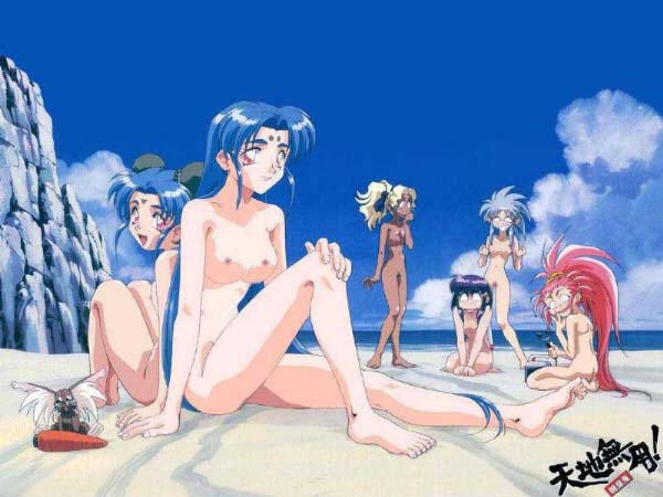 6+girls ayeka_masaki_jurai beach blonde_hair blue_hair breasts dark_skin female goddess humanoid large_breasts long_hair mihoshi_kuramitsu multiple_girls nipples nude pale_skin red_hair ryo-ohki ryoko_hakubi sasami_masaki_jurai tenchi_muyo! tsunami_(tenchi_muyo!) washu_hakubi