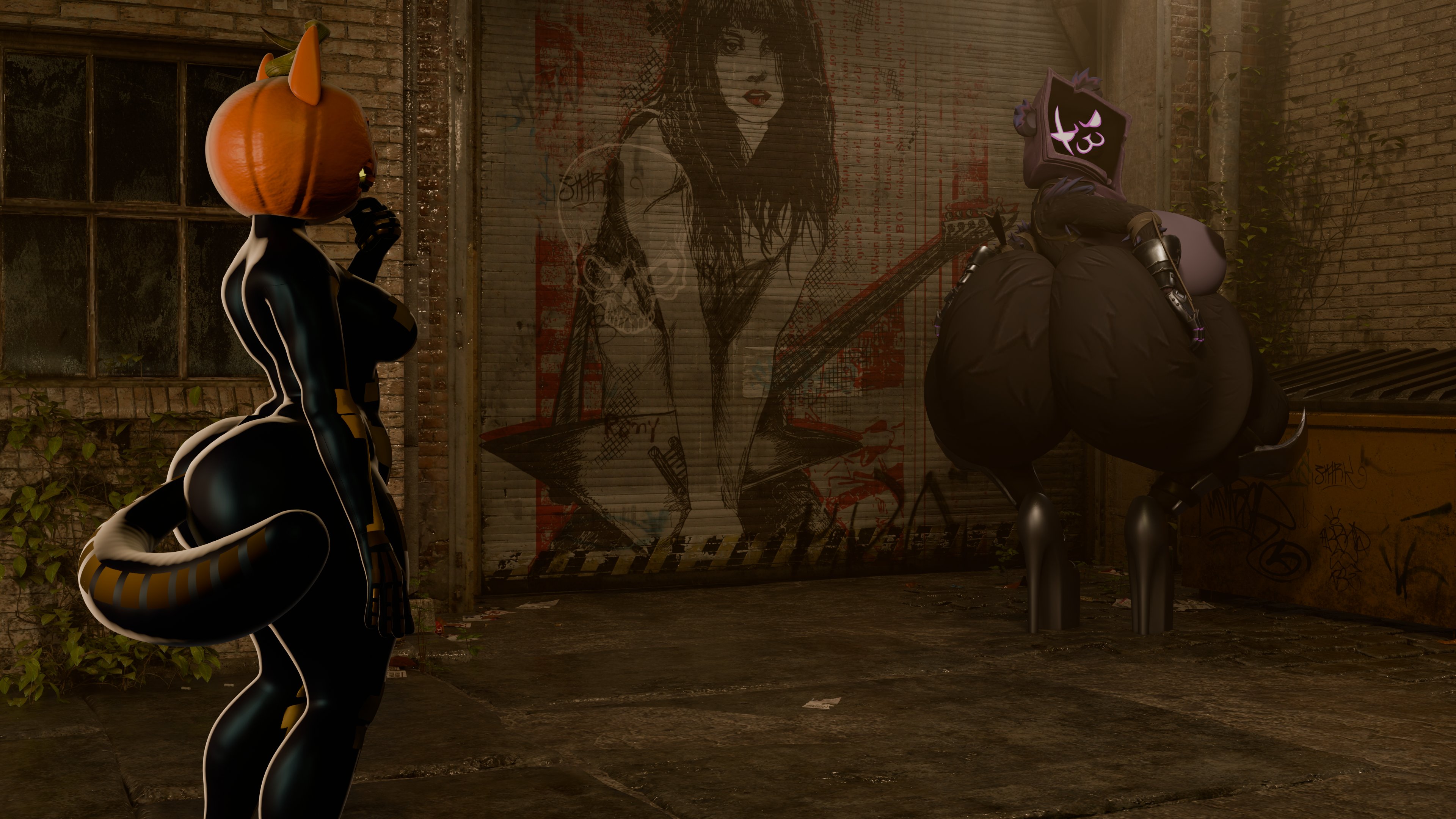 3d, 3d model, 3d render, ass, big ass, big breasts, breasts, bubble ass, bubble butt, cleavage, female, fortnite, furry, huge ass, huge breasts, hyper ass, hyper breasts, nipples, notsafeforgek, raven team leader, spice (fortnite), tagme, thick thighs, wide hips