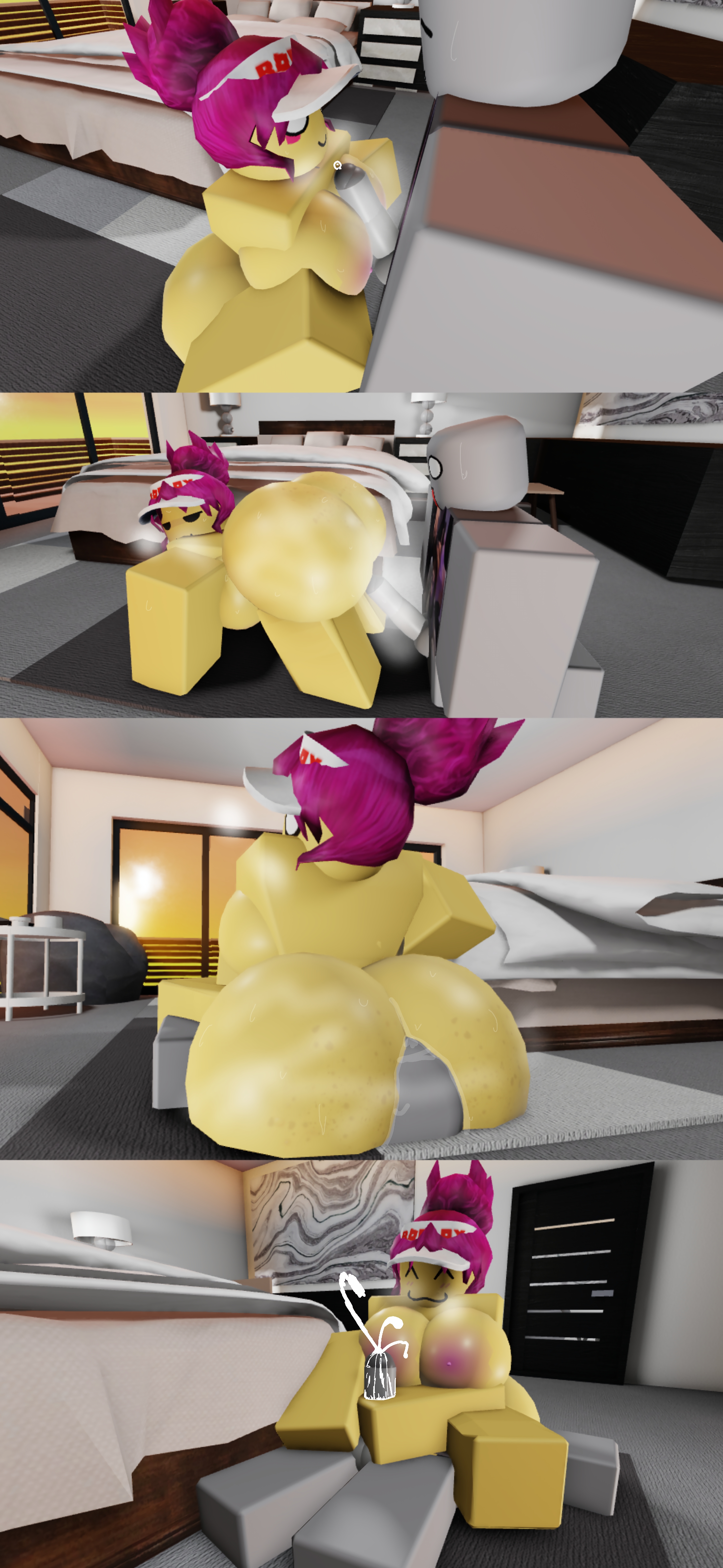 :3, 0 0, 1boy, 1girls, 3d, 3d (artwork), 69, 69 position, big ass, big breasts, big penis, blocky body, breasts, comic, cum, cum on body, cumshot, facesitting, female, hand on penis, handjob, happy, male, musk, musk clouds, original character, out of context, paizuri, penis, phonktuff67, purple hair, roblox, roblox studio, satisfied look, slightly chubby, steam, sweat, sweaty, sweaty body