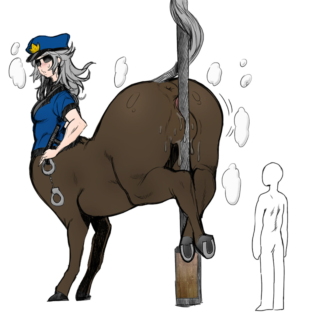 anon centaur centauress centauride clothing dancing equine equine_pussy equine_taur female mammal masturbation modeseven pole pole_dancing police pussy pussy_juice size_difference stripper taur