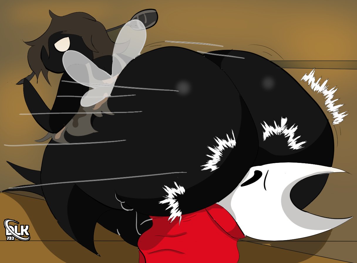 2girls, angry expression, ass, ass jim, big ass, big butt, del-kingful, disgraced chef lugoli, female, fly, hollow knight, hollow knight (franchise), hollow knight: silksong, hornet (hollow knight), huge ass, huge butt, insects, slamming