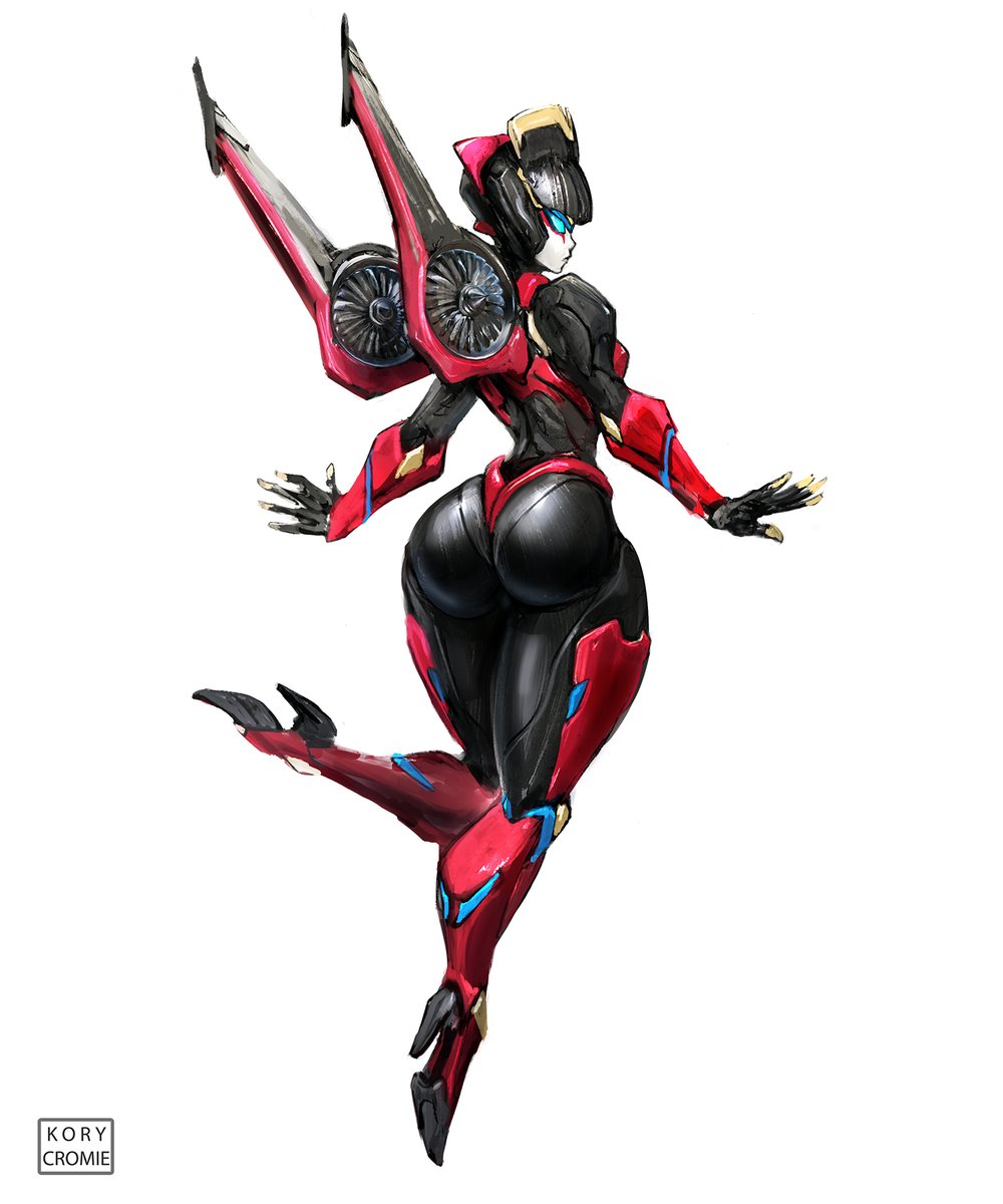 1girl, ass focus, bewitching thighs, big ass, blue eyes, built-in high heels, curvy female, curvy figure, female, high heels, hips wider than shoulders, hourglass figure, kory cromie, robot, robot girl, solo, thick thighs, transformers, wide hips, windblade
