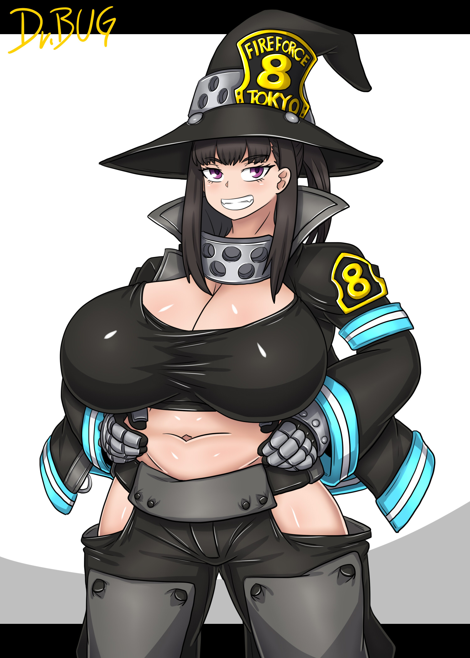 1girls, ass, big ass, big breasts, bimbo, breasts, cleavage, dr.bug, enen no shouboutai, female, female only, fire force, huge ass, huge breasts, oze maki, seductive, smile, voluptuous, witch hat