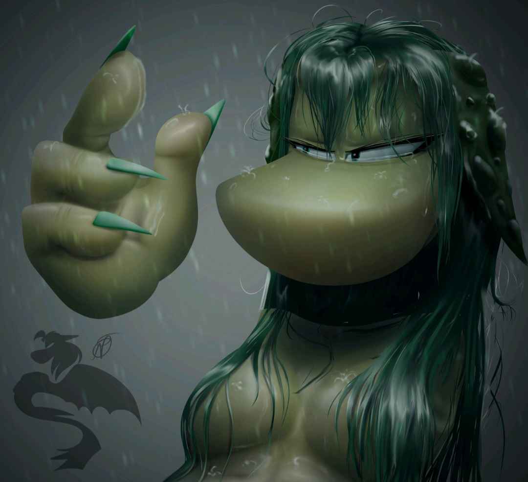 badraydragon fan_character female female_oc humanoid nocnafifi nude rayman rayman_(series) rayman_fc wet wet_body wet_hair wet_skin