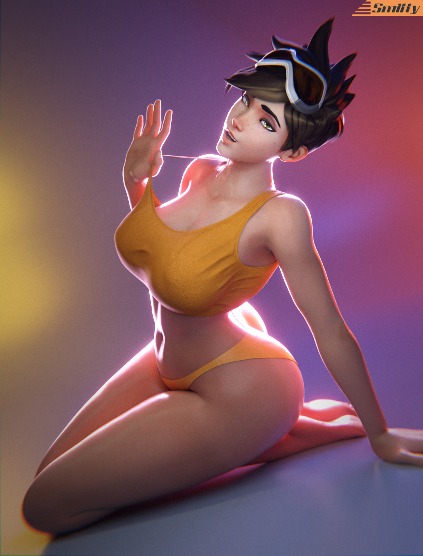 1girls, 3d, activision, ass, barefoot, big ass, big breasts, blizzard entertainment, breasts, busty, chest, curvaceous, curvy, curvy figure, digital media (artwork), female, female focus, full color, hips, hourglass figure, huge breasts, large breasts, legs, lena oxton, light skin, light-skinned female, no penetration, overwatch, overwatch 2, slim waist, smitty34, solo, solo female, thick, thick hips, thick legs, thick thighs, thighs, top heavy, tracer, voluptuous, voluptuous female, waist, wide hips
