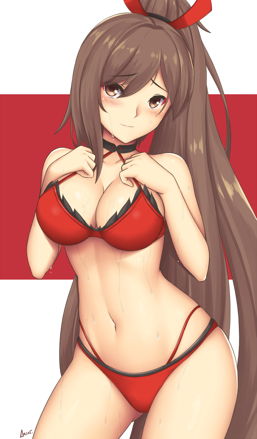 1girls adult adult_female arciealbano azur_lane bare_arms bare_belly bare_hands bare_hips bare_legs bare_midriff bare_navel bare_shoulders bare_skin bare_thighs belly belly_button bikini bikini_bottom bikini_only bikini_top black_choker blush blush blush_lines blushing_at_viewer blushing_female breasts brown_eyebrows brown_eyes brown_eyes_female brown_hair brown_hair_female busty busty_female choker cleavage closed_mouth_smile collarbone dot_nose elbows embarrassed embarrassed_female embarrassed_nude_female exposed exposed_arms exposed_belly exposed_legs exposed_midriff exposed_shoulders exposed_thighs eyebrows_visible_through_hair female female_focus female_only fingers groin hair_between_eyes hair_over_one_eye hair_ribbon hand_on_breast hand_on_chest hand_on_own_breast hand_on_own_chest hands_on_breasts hands_on_chest hands_on_own_breasts hands_on_own_chest head_tilt high_resolution highres hourglass_figure large_breasts lean_body lean_figure legs light-skined_female light-skinned light-skinned_female light_skin light_skin_female light_skinned light_skinned_female long_hair looking_at_viewer mature mature_female navel ponytail red_background red_bikini red_bikini_bottom red_bikini_top red_hair_ribbon red_ribbon red_string_bikini red_swimsuit red_swimwear ribbon shoulders simple_background slender_body slender_waist slim_girl slim_waist smile smiling smiling_at_viewer smirk solo standing string_bikini sweat sweatdrop sweating sweaty sweaty_arms sweaty_belly sweaty_body sweaty_breasts sweaty_face sweaty_legs sweaty_thighs swimsuit swimwear thick_thighs thighs thin_waist tilted_head upper_body v-line very_long_hair white_background wide_hips zuikaku_(azur_lane)