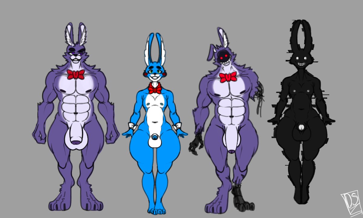 1femboy 4boys alt alternate_version_available bonnie_(fnaf) five_nights_at_freddy's five_nights_at_freddy's_2 ggez2341 shadow_bonnie toy_bonnie_(fnaf) withered_bonnie