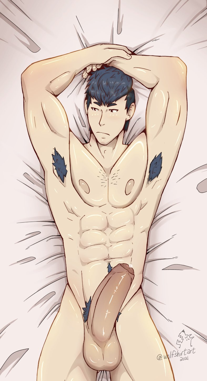 armpit armpit_hair armpits balls bara big_penis boner erection fire_emblem male male_only muscles muscular nintendo nude penis python_(fire_emblem) solo solo_male wolfshirtart