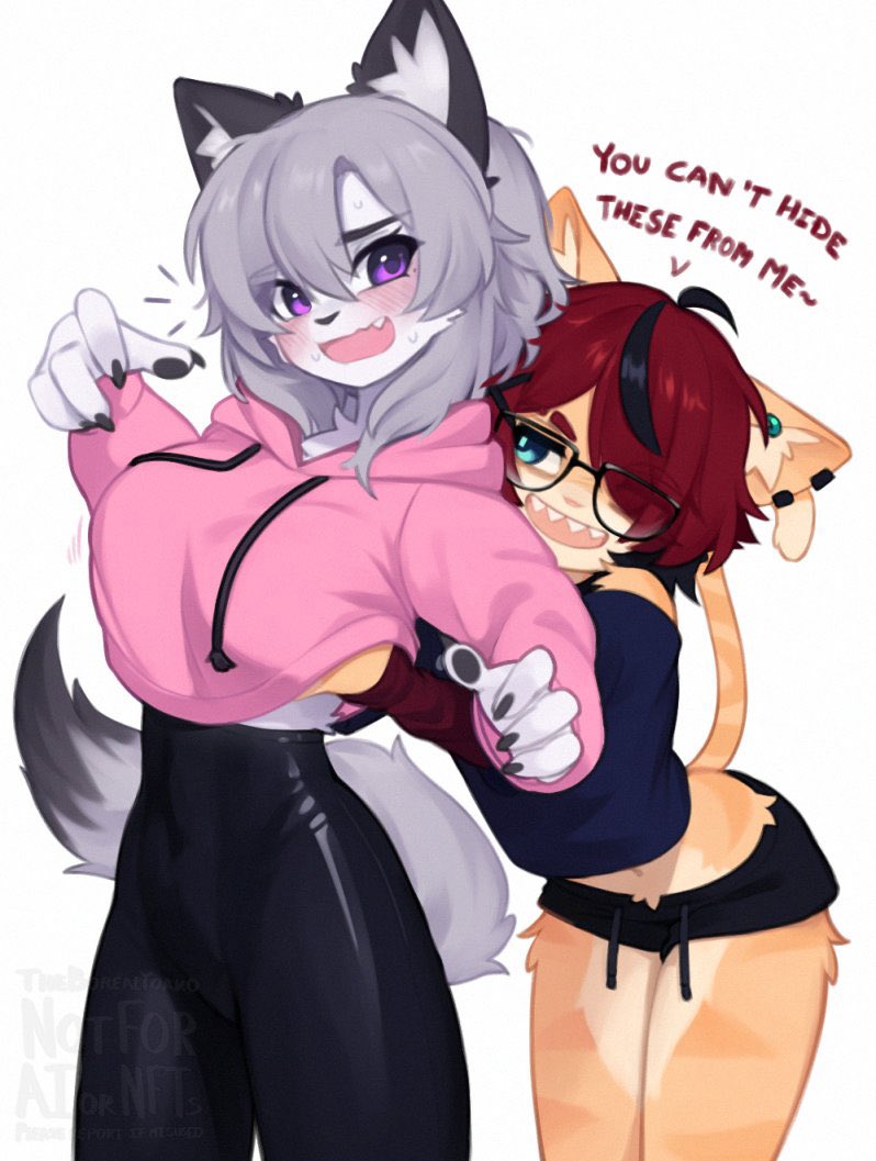 aeiou_(yoako) anthro blush breasts female fur groping hand_on_breast kloe_mone kloe_mone_(character) questionable_consent tail