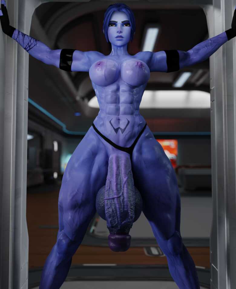 1futa, 3d, abs, balls, big balls, big cock, big dick, big penis, blue body, breasts, doorway, futa only, futanari, huge cock, huge dick, huge penis, intersex, large cock, large dick, large penis, looking at viewer, massive cock, massive dick, massive penis, muscular, muscular futa, nipples, overwatch, panties aside, penis, veiny penis, widowmaker, zzzxxxccc