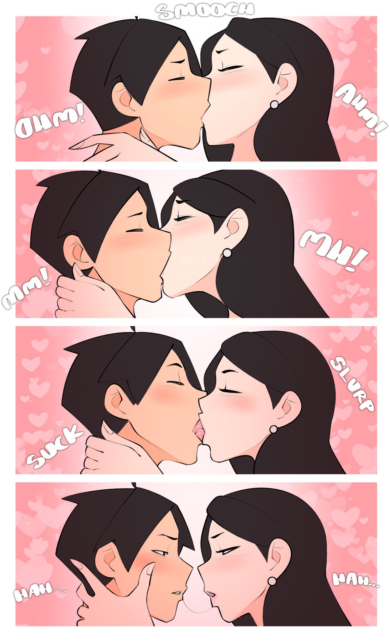 1boy, 1boy1girl, 1girls, age difference, ass, ass bigger than head, big ass, big breasts, big thighs, black hair, breasts, breasts bigger than head, closed eyes, comic, curvaceous, curvy, curvy figure, digital media (artwork), female, hips, hourglass figure, huge ass, huge breasts, huge thighs, incest, james (jopuari), jopuari, kissing, large ass, large breasts, large thighs, legs, light skin, light-skinned female, lisa (jopuari), lisa and james: breaking bed, long hair, making out, mature, mature female, milf, mommy, mother, mother and son, older female, older female and younger male, open mouth, original, original character, original characters, passionate kiss, slim waist, son, story, thick, thick hips, thick legs, thick thighs, thighs, thighs bigger than head, tongue, tongue out, voluptuous, waist, wholesome, wide hips, wide thighs, younger male
