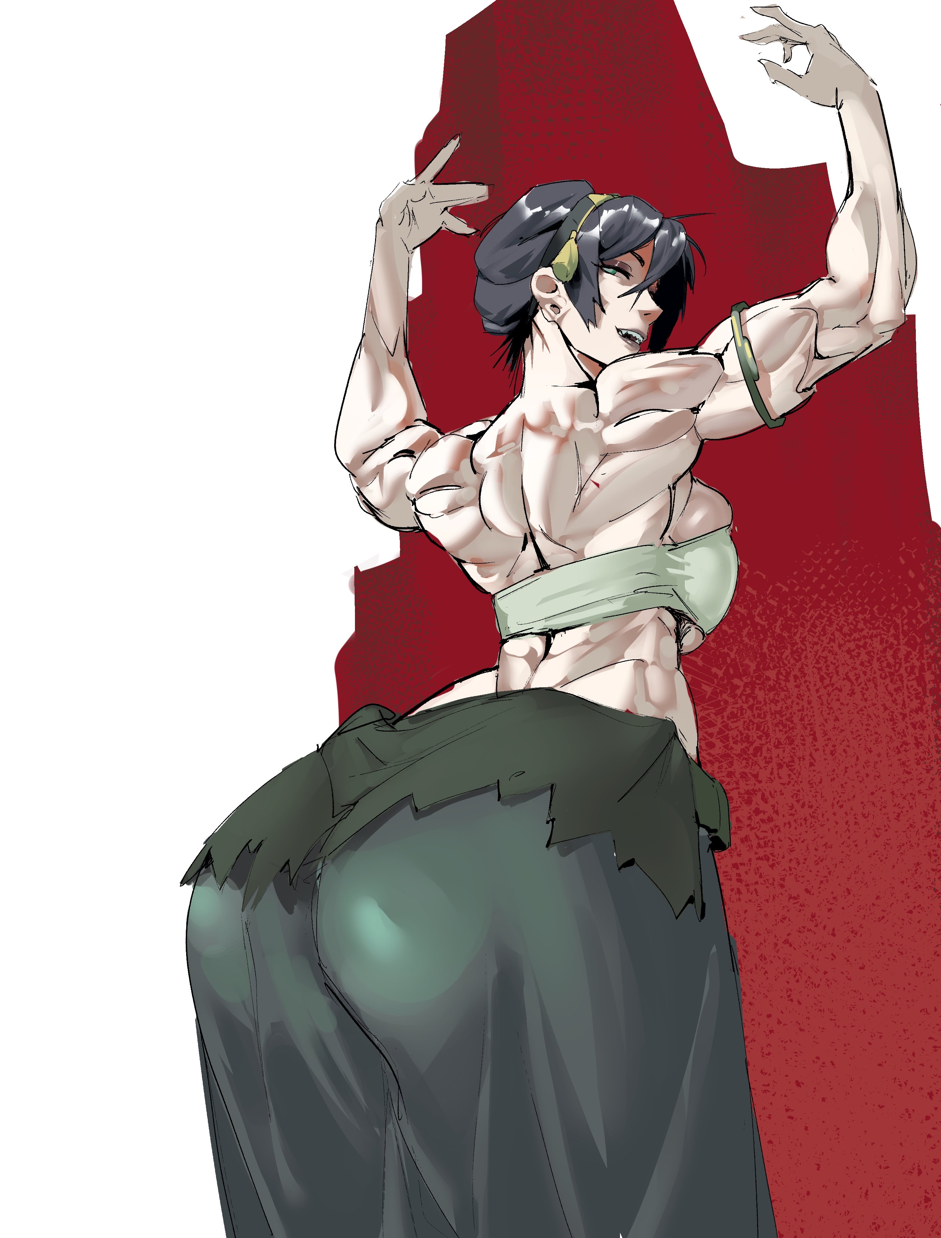 1girls, ass, avatar the last airbender, breasts, female, female focus, female only, large ass, large breasts, light skin, light-skinned female, mg99, muscular, muscular female, solo, the legend of aang, thick thighs, thighs, toph bei fong, wide hips