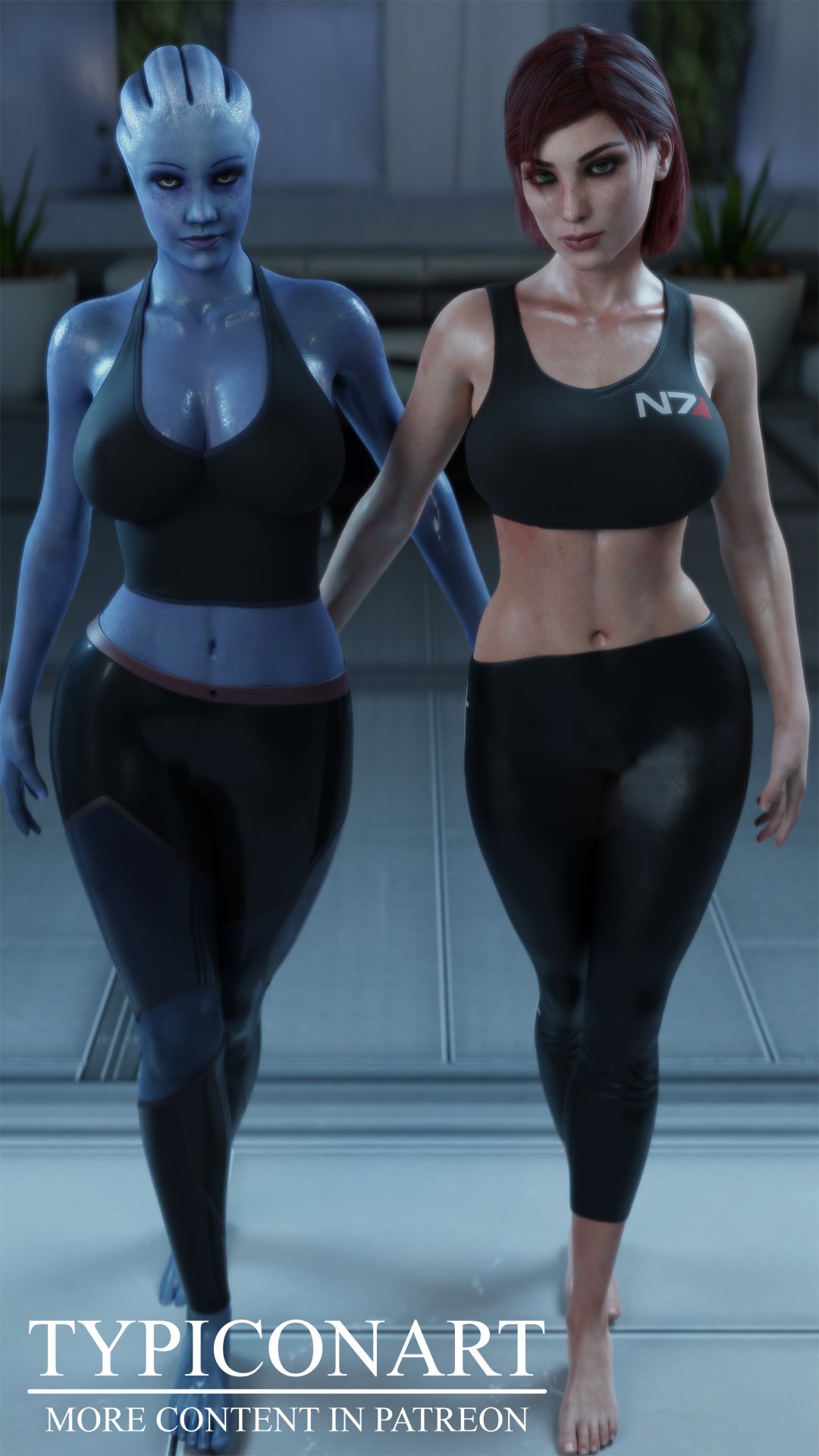 2girls 3d alien alien_girl alien_humanoid asari barefoot big_ass big_breasts bioware blue-skinned_female blue_body blue_skin breasts bust busty chest commander_shepard curvaceous curvy curvy_figure electronic_arts female femshep hair_tentacles hips hourglass_figure huge_ass huge_breasts human humanoid jane_shepard large_ass large_breasts leggings legs liara_t'soni light-skinned_female light_skin mass_effect mature mature_female slim_waist tentacle_hair thick thick_hips thick_legs thick_thighs thighs typiconart video_game_character voluptuous waist wide_hips yoga_pants