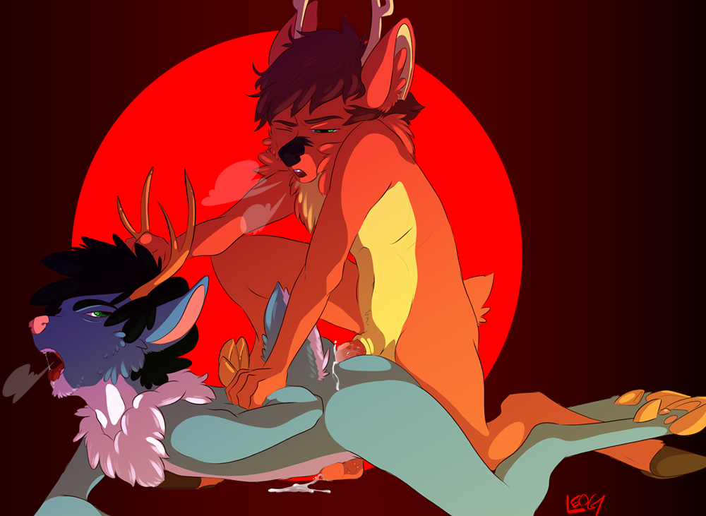 anal anal_sex cervine cum elk horn horn_grab invalid_tag male mammal panting patreon penetration penis precum stuffing yaoi