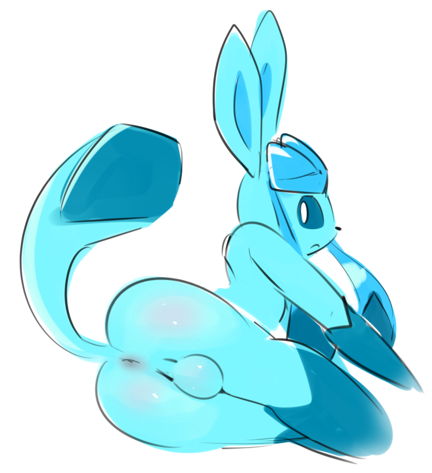 1boy anthro ass big_ass blue_sclera eeveelution elpatrixf furry glaceon looking_at_viewer male male_only mammal nintendo nude perineum pokémon_(species) pokemon pokemon_(species) pokemon_dppt solo testicles video_games vqcn