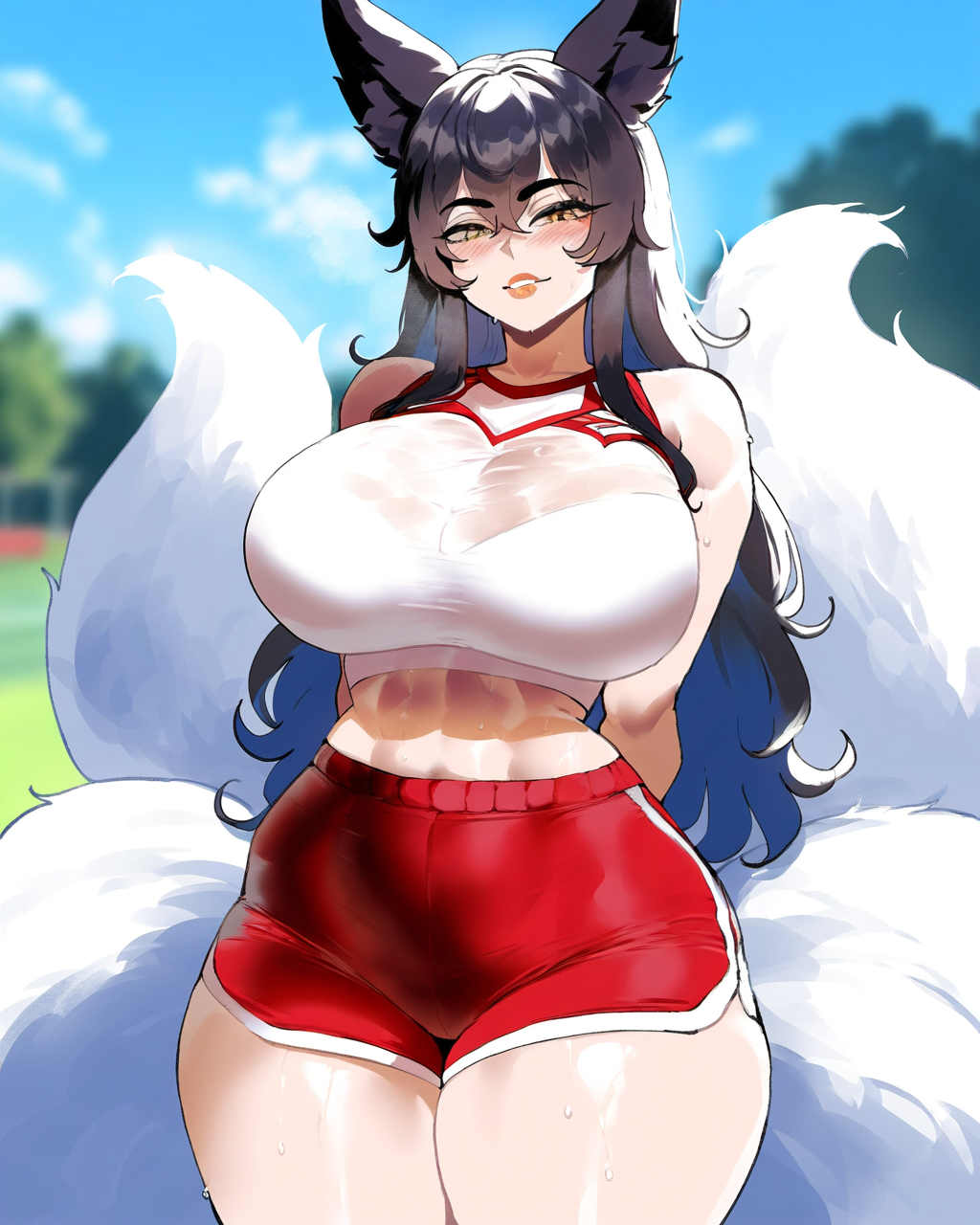 ahri ai_generated ass ass_focus big_ass big_breasts big_butt big_thighs dijiai focus from_front_position front_view hourglass_figure league_of_legends looking_at_viewer nsfw riot_games round_ass round_butt thick thick_ass thick_butt thick_legs thick_thighs thighs wide_hips