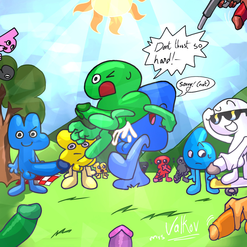 algebralien anal anal_penetration anal_sex battle_for_dream_island bfdi blue_body blue_penis blue_skin color colored cum cum_in_ass cum_inside eight_(bfb) english english_text fifteen_(bfb) five_(bfb) four_(bfb) fourteen_(bfb) futa_on_male futa_penetrating futa_penetrating_male futanari futanari_penetrating futanari_penetrating_male gay green_body green_penis green_skin intersex/male intersex_penetrating intersex_penetrating_male male male_only male_penetrated nine_(bfb) object_shows one_(bfdi) orange_penis outdoor_sex outdoors outside pas penetration penis penis_out pink_body pink_skin problems_and_solutions public purple_penis q_(pas) red_body red_penis red_skin s_(pas) seven_(bfb) sex six_(bfb) sun ten_(bfb) text three_(bfdi) twelve_(bfb) two_(bfb) two_(tpot) valkov_(artist) white_body white_penis white_skin x_(bfb) x_finds_out_his_value yellow_body yellow_skin