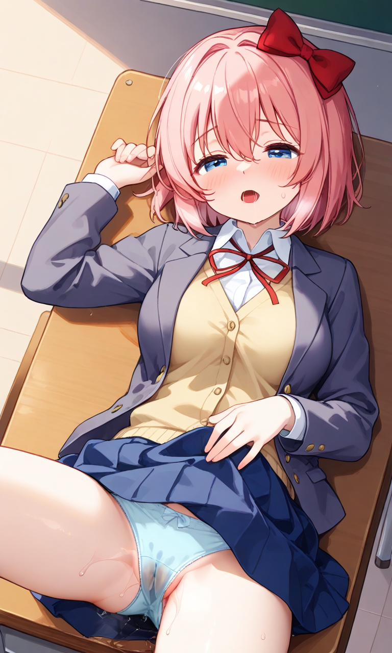 ai_generated doki_doki_literature_club masturbation panties pussy sayori_(doki_doki_literature_club)