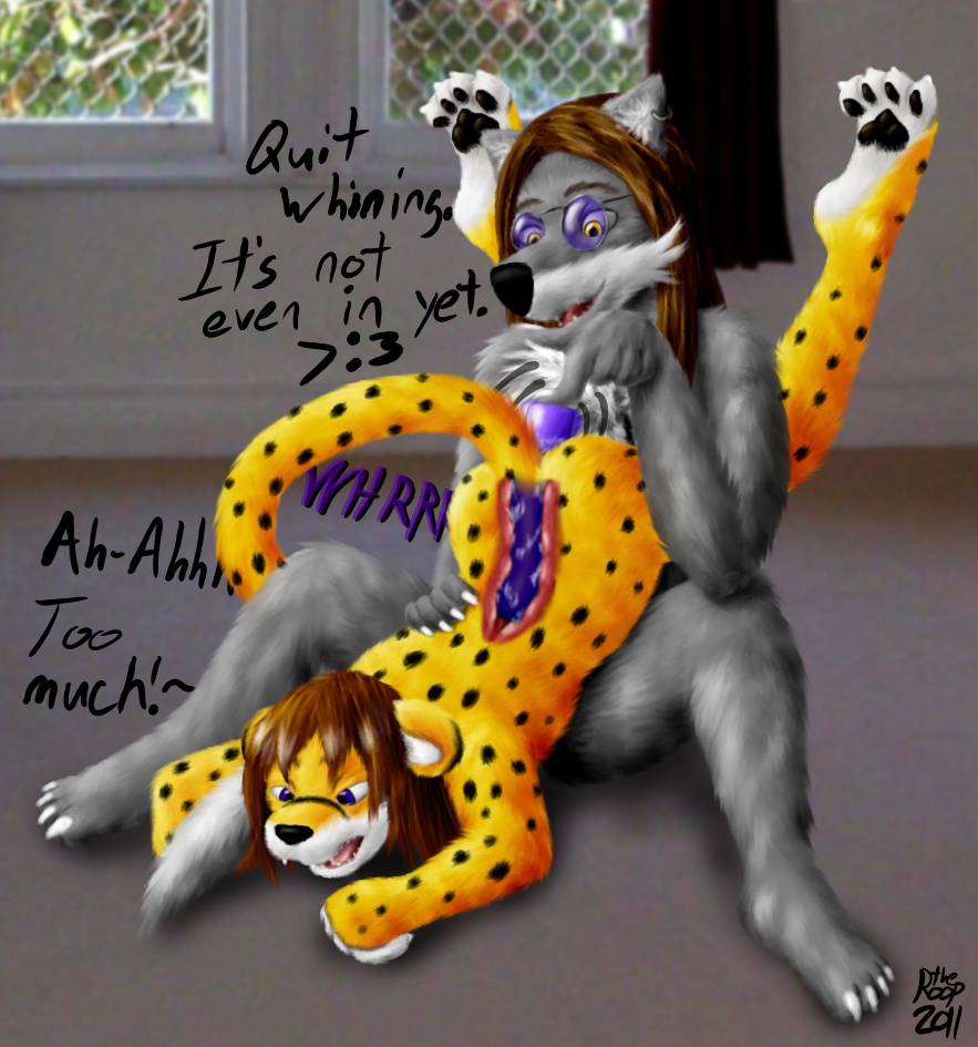 >:3 2011 4_toes anal anal_sex anthro barefoot biped black_fur black_nose black_pawpads black_spots black_tail blue_eyes brown_hair canine cheek_tuft cheetah claws curtains detailed_background dialogue dildo duo ear_piercing english_text eyebrows eyewear feline fur grey_fur hair inside internal kibacheetah long_hair male mammal multicolored_fur multicolored_tail nude open_mouth pawpads penetration photo_background piercing sex_toy signature sitting spots spotted_fur sunglasses text the_roop toe_claws toes toying_partner tuft two_tone_fur two_tone_tail upside-down white_claws white_fur window wolf yaoi yellow_eyes yellow_fur yellow_tail