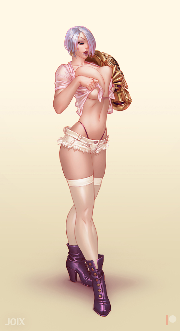 breasts, cleavage, female, female only, huge breasts, isabella valentine, joixxx, solo, soul calibur, thighhighs