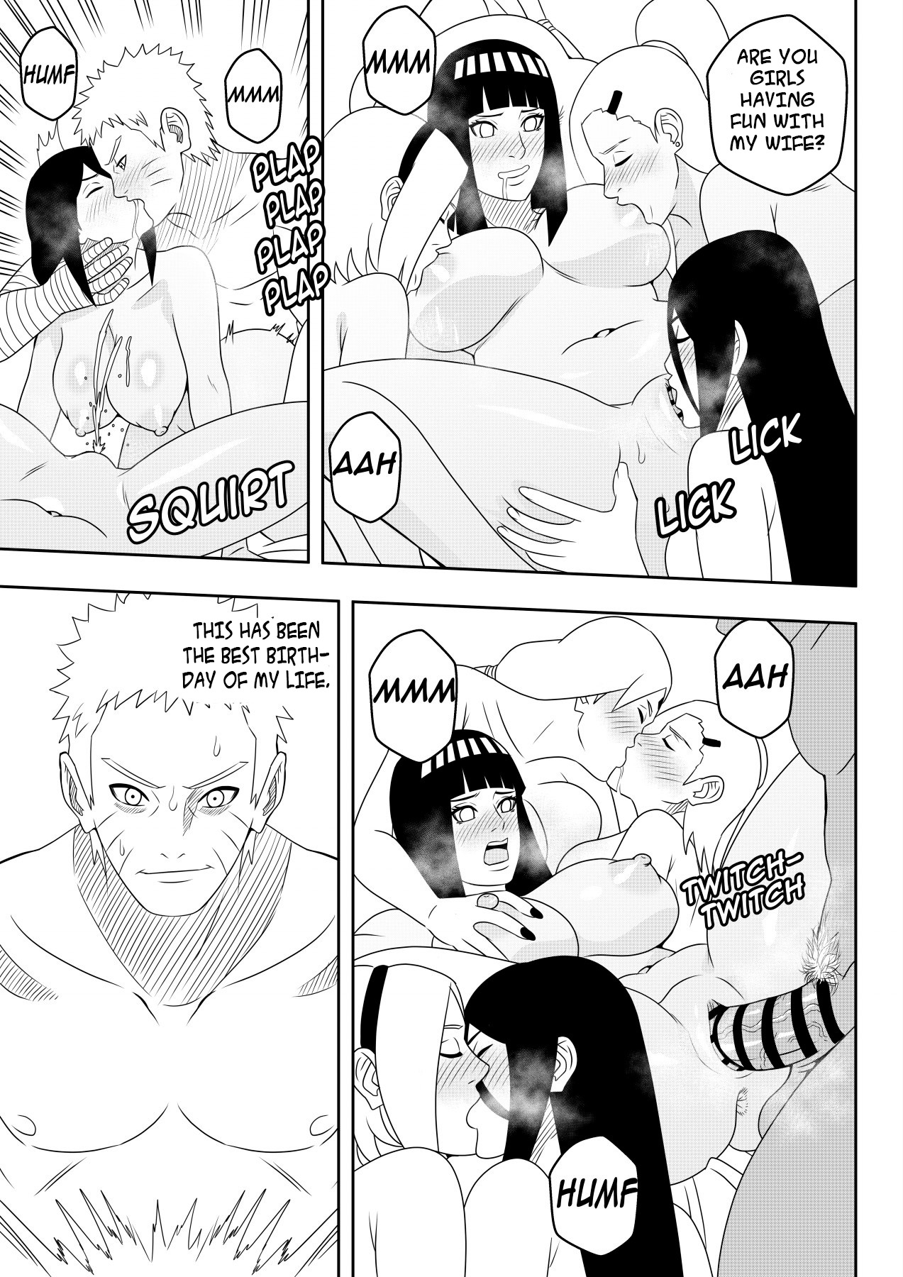1boy, 5girls, ass, big ass, big breasts, bisexual, bisexual female, blush, boruto: naruto next generations, breast sucking, breasts, brother in law and sister in law, cheating, cheating mother, cheating wife, comic, commentary, dialogue, doggy style, embarrassed, english text, exhausted, female, fucked from behind, fucked silly, haruno sakura, husband and wife, hyuuga hanabi, hyuuga hinata, incest, ino yamanaka, kissing, kissing while penetrated, male, missionary, missionary position, moaning, monochrome, multiple females, multiple girls, naruto, naruto (series), netorare, ninrubio, ntr, plap, pussy, pussy juice, sakura haruno, sex, siblings, sisters, speech bubble, spread legs, squirting, story, sucking nipples, swingers, teacher and student, teamwork, text, thrusting, tired, tsunade, uchiha sakura, uzumaki hinata, uzumaki naruto, vaginal penetration, yamanaka ino, yuri