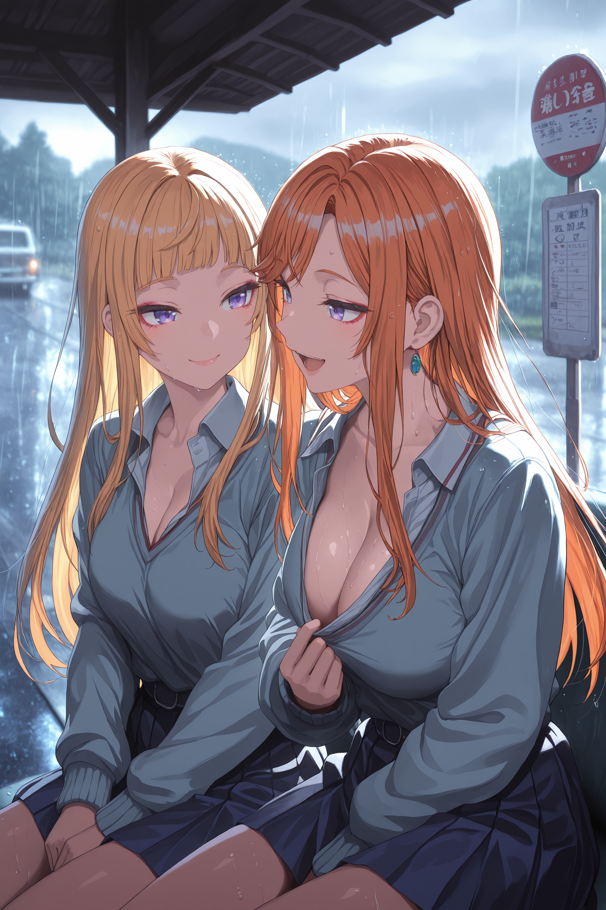 2girls, ai generated, best girl, dosanko gal wa namara menkoi, female, fuyuki mai, fuyuki minami, gyaru, mother and daughter, rosas, tagme
