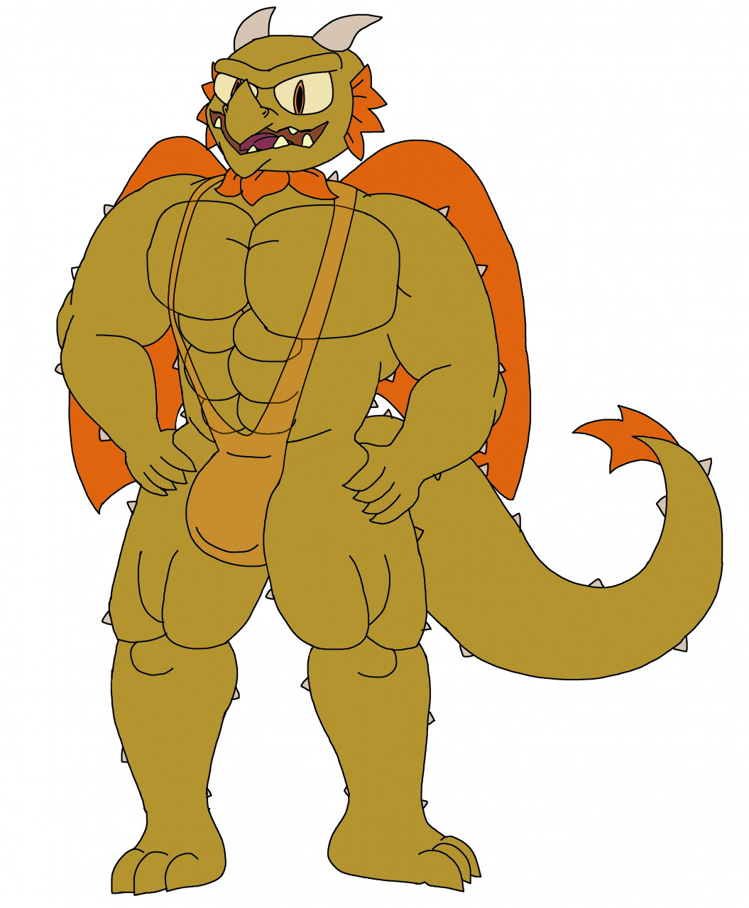 1male anthro bara biceps buff dragon dragon_male dragon_tail hand_on_waist male male_only mankini orange_mankini orange_swimsuit pecs plants_vs._zombies plants_vs_zombies sexy snapdragon_(pvz) solo solo_male swimsuit tail transparent_mankini white_background
