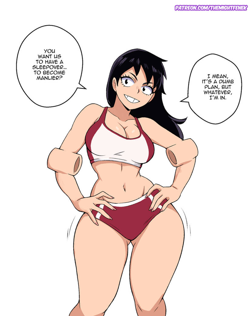 1girls, 2020s, 2025, 2d, 2d (artwork), after transformation, artist name, black hair, boku no hero academia, breasts, cleavage, clothed, clothes, clothing, color, colored, deviantart, dialogue, digital media, digital media (artwork), english text, eyelashes, fanart, female, female focus, female only, gender transformation, genderswap, genderswap (mtf), hands on hips, hanta sero, hi res, highres, implied transformation, large breasts, light skin, light-skinned female, long hair, long-haired female, looking at viewer, my hero academia, navel, offscreen character, painted nails, patreon, patreon username, pink nails, plain background, post-transformation, quirk (mha), quirked human (my hero academia), red clothing, rule 63, sfw, shorts, shounen jump, simple background, smiling, smiling at viewer, solo, solo female, speech bubble, standing, talking to viewer, tank top, text, themightfenek, thick thighs, thighs, tight belly, transformation, white background, wide hips, workout clothes