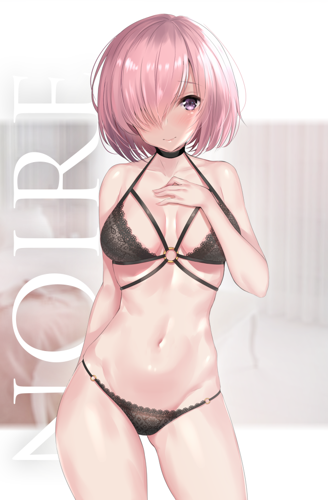 1girls bra breasts cleavage ero_waifu fate/grand_order fate_(series) female female_only hair_over_one_eye looking_at_viewer mash_kyrielight mashu panties pink_hair shielder_(fate) shielder_(fate/grand_order) solo solo_focus type-moon