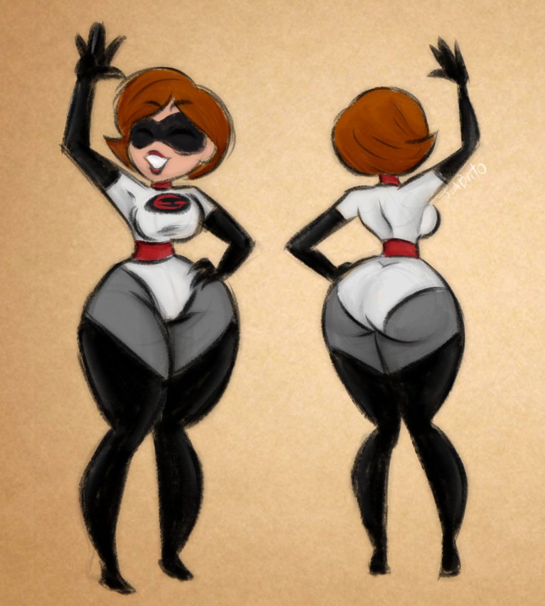 1girls alternate_costume ass bodysuit breasts clothed costume curvy disney elastigirl elastigirl_(the_incredibles_2_supersuit) elbow_gloves female female_only fully_clothed glove gloves helen_parr huge_ass huge_butt human jojobrito latex latex_gloves long_gloves milf pixar plump rough_sketch short_hair smooth_skin solo the_incredibles the_incredibles_2 thick_thighs thigh_boots wide_hips