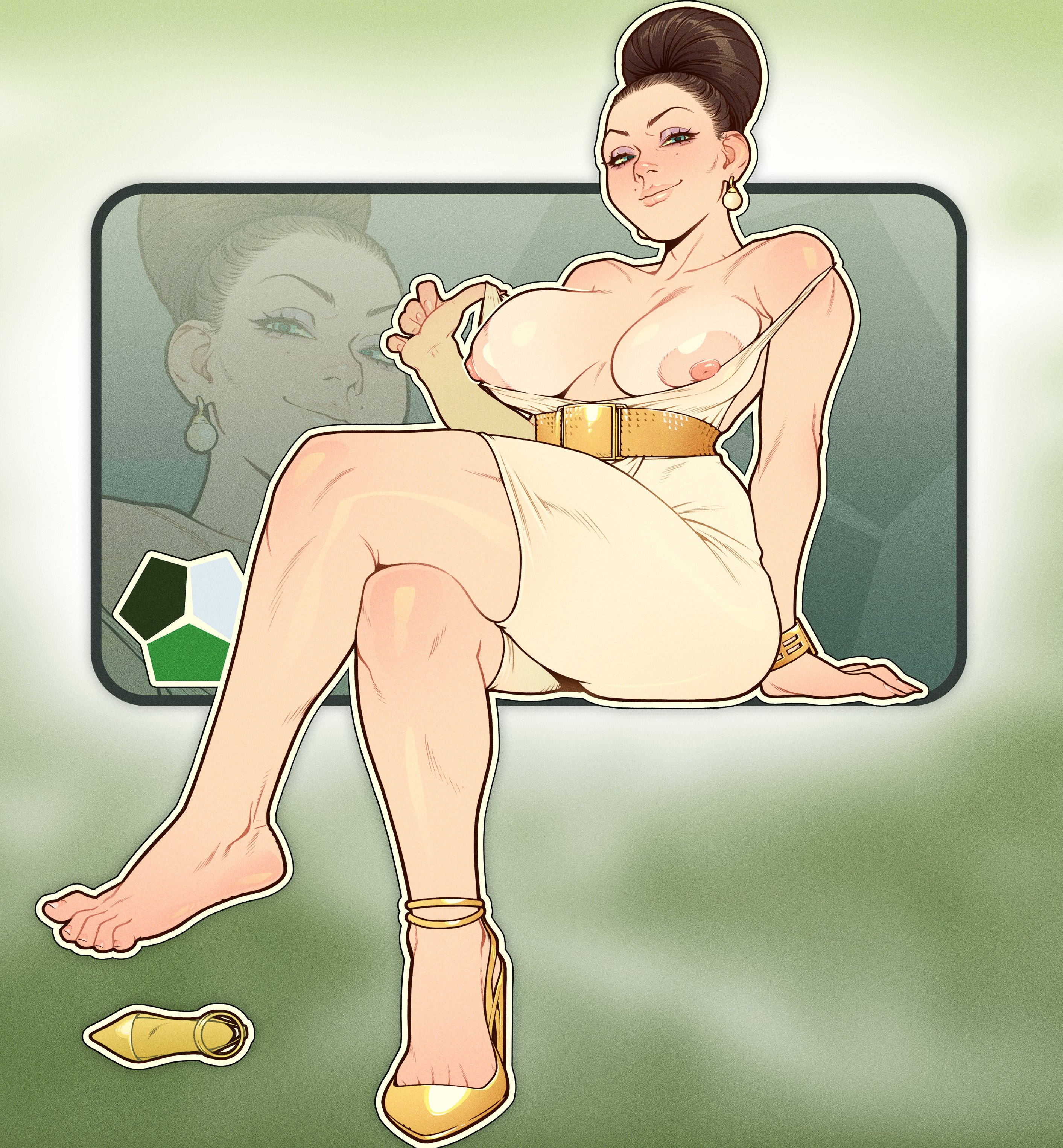 1girl, 1girls, big breasts, breasts, brown hair, capcom, excella gionne, female, female only, nipples, resident evil, resident evil 5, solo, tartnsfw