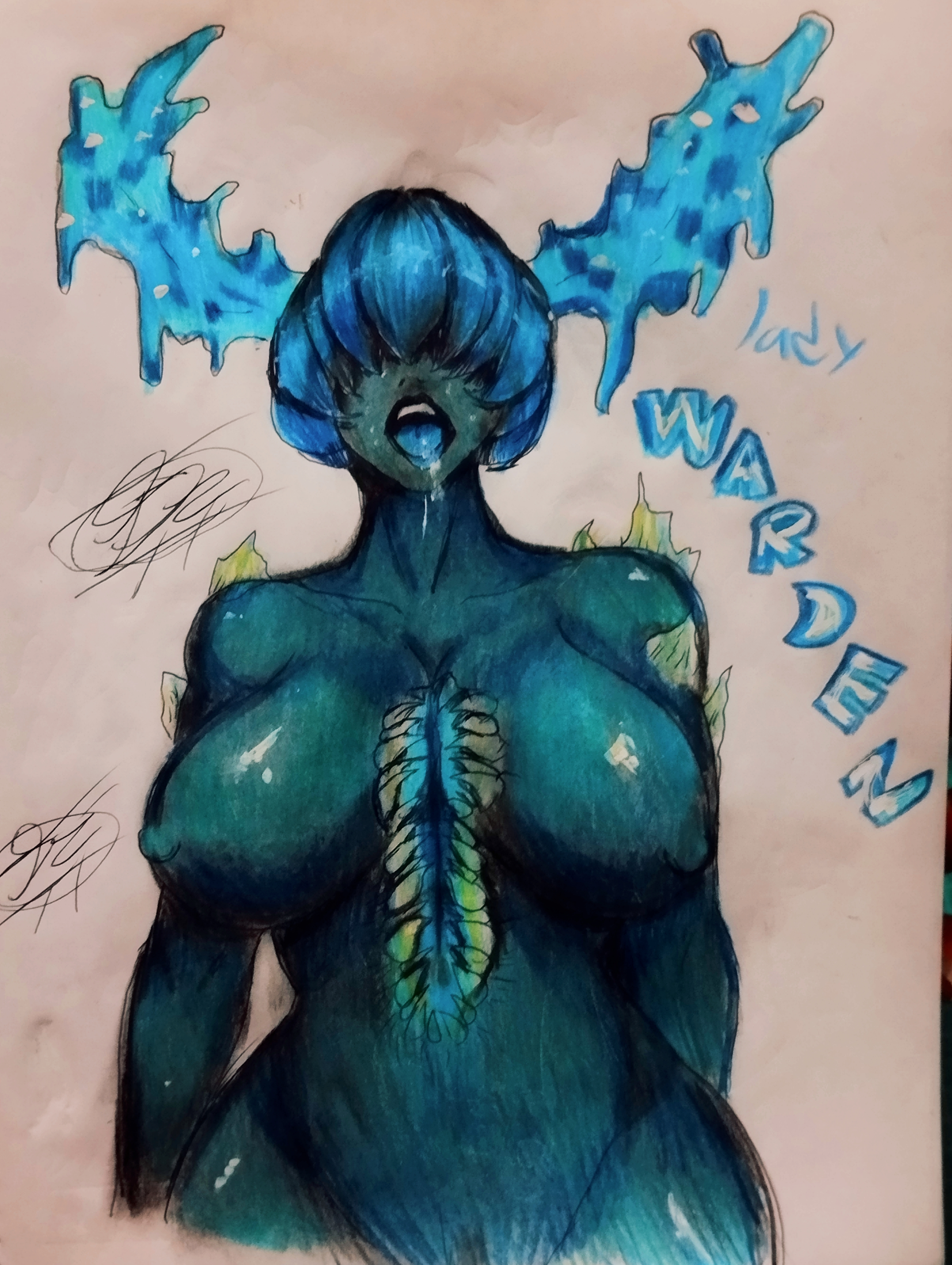 dario loco , goth, goth girl, milf, minecraft, mojang, warden (minecraft), warden woman (minecraft)