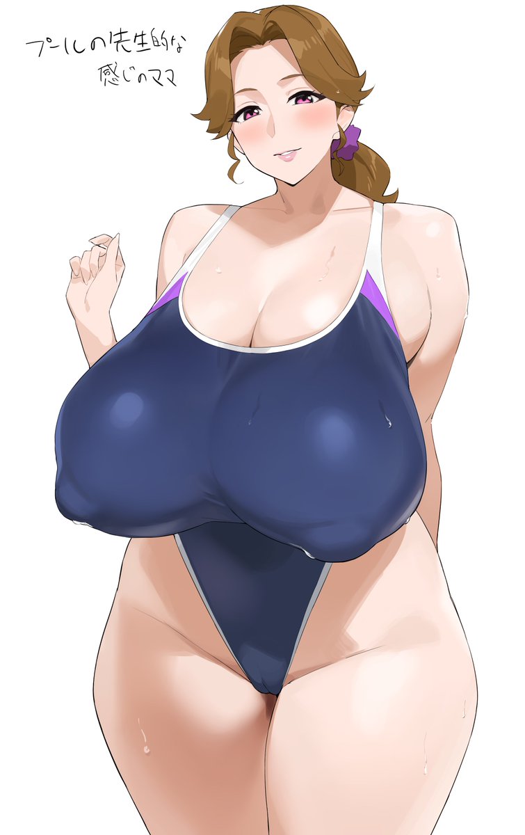 1girls brown_hair kt_(kusare171) leotard light-skinned_female milf thick_thighs