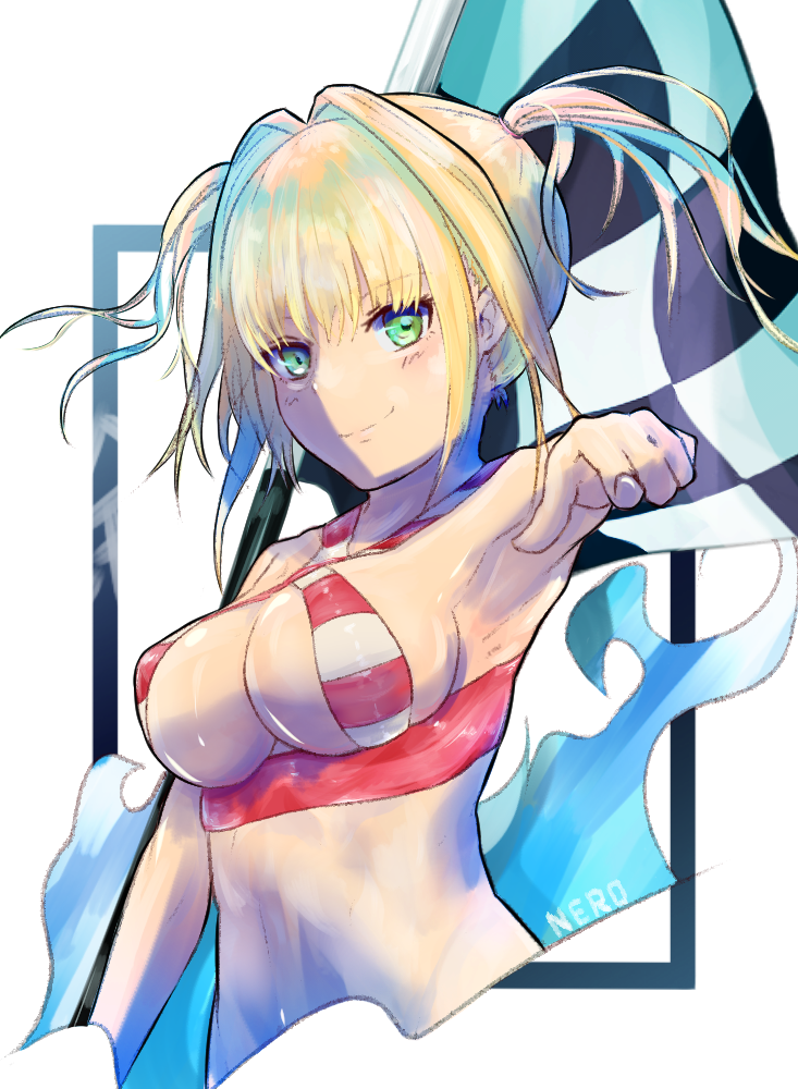 1girls amirun areola_bulge armpits bare_armpits bare_arms bare_belly bare_chest bare_hands bare_midriff bare_navel bare_shoulders bare_skin belly bikini bikini_only bikini_top blonde_eyebrows blonde_female blonde_hair blonde_hair blonde_hair_female blush blush blush_lines blushing_female breasts busty busty_female cleavage closed_mouth_smile collarbone dot_nose eyebrows_visible_through_hair fate/grand_order fate_(series) female female_focus female_only fingers green_eyes green_eyes_female grin large_breasts lean_body lean_figure light-skined_female light-skinned light-skinned_female light_skin light_skin_female light_skinned light_skinned_female looking_at_viewer nero_claudius_(fate) nero_claudius_(swimsuit_caster) nipple_bulge red_bikini red_bikini_top red_string_bikini red_swimsuit red_swimwear short_hair shoulders simple_background slender_body slender_waist slim_girl slim_waist smile smiley_face smiling smiling_at_viewer smirk solo standing string_bikini swimsuit swimwear thin_waist twintails twintails_(hairstyle) underboob upper_body white_background white_bikini white_bikini_top white_string_bikini white_swimsuit white_swimwear