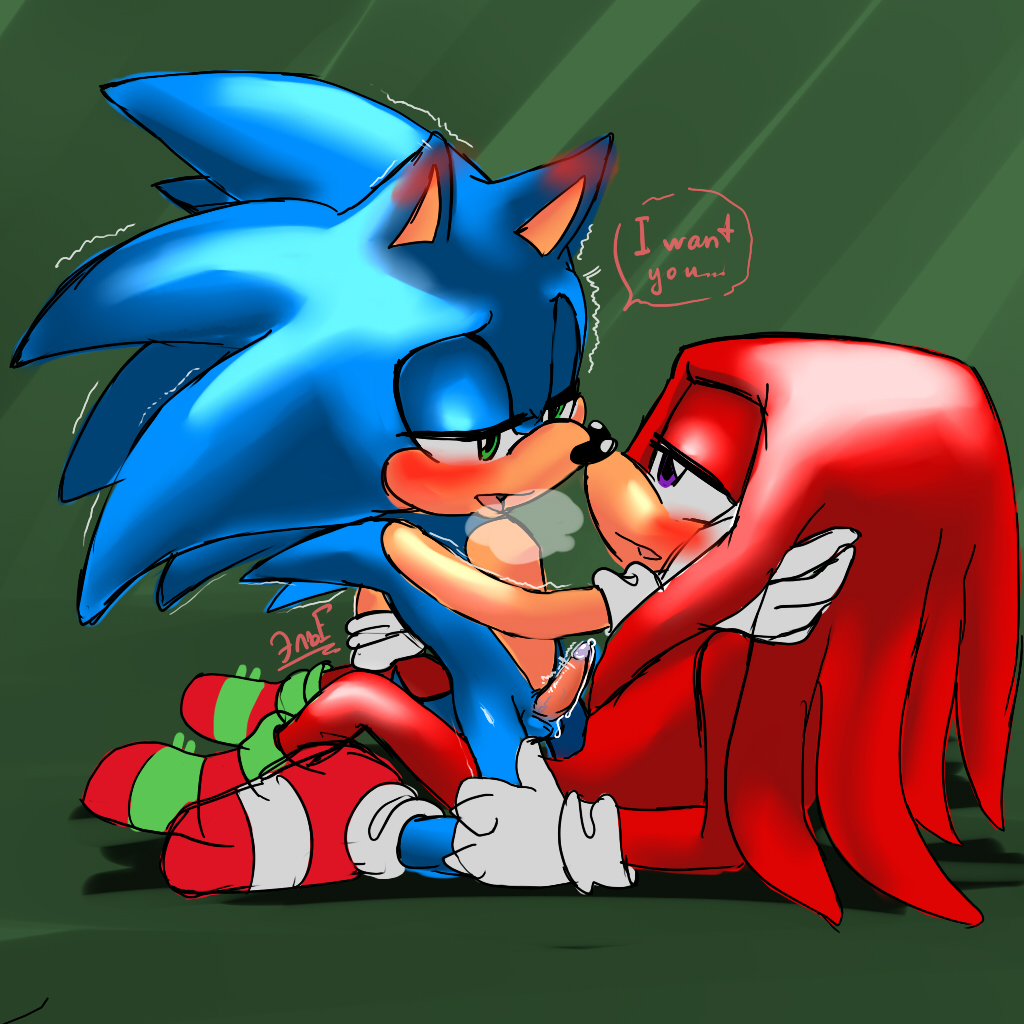 1:1 anal anthro balls blush duo echidna eulipotyphlan furry gay hedgehog knuckles_the_echidna krazyelf male male/male male_only mammal monotreme penis sonic_(series) sonic_the_hedgehog sonknux yaoi