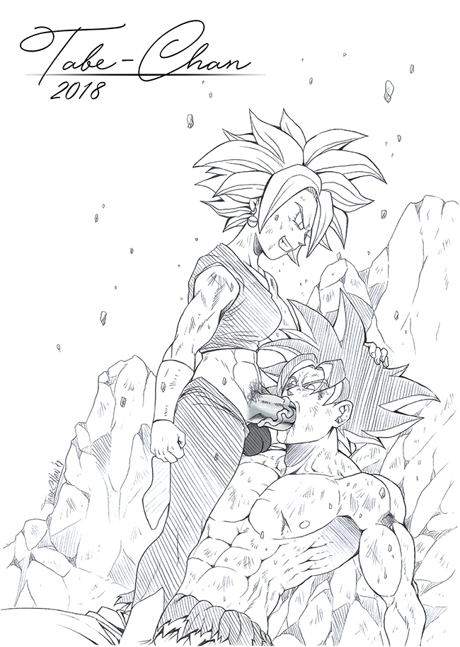 1boy 1futa 2018 balls breasts domination dragon_ball dragon_ball_super earrings erection fellatio fusion futa_on_male futadom futanari hand_on_head intersex kefla large_penis legendary_super_saiyan male medium_breasts muscular_futanari muscular_male oral penis penis_out potara_earrings saiyan short_hair sketch spiky_hair super_saiyan super_saiyan_2 tabe-chan topless torn_clothes tournament_of_power veiny_penis