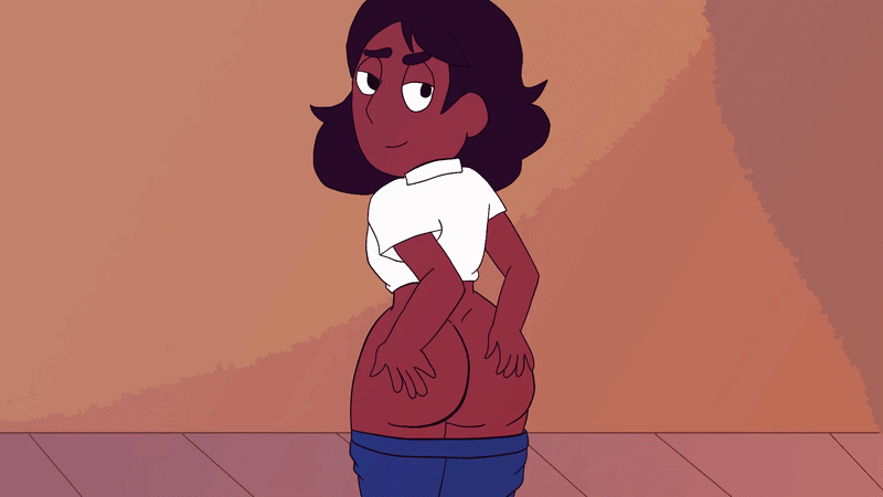 1girls, animated, ass, ass grab, ass spread, black skin, bottomless, clothing, connie maheswaran, dark skin, dark-skinned female, darkleon, female, huge ass, large ass, looking back, medium hair, no panties, steven universe, tagme, teasing, thick ass, thick thighs, voluptuous
