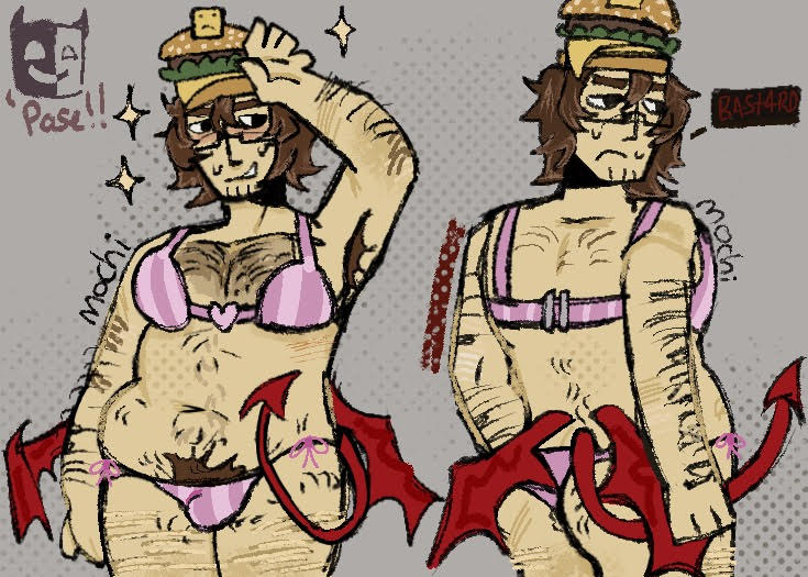 007n7, 007n7 (forsaken), body hair, bulge, bulge through clothing, chubby male, demon, forsaken (roblox), lingerie, m0chichann, male, male only, nervous smile, noli (forsaken), roblox, roblox game, robloxian, self harm, self harm scars, self upload, tagme