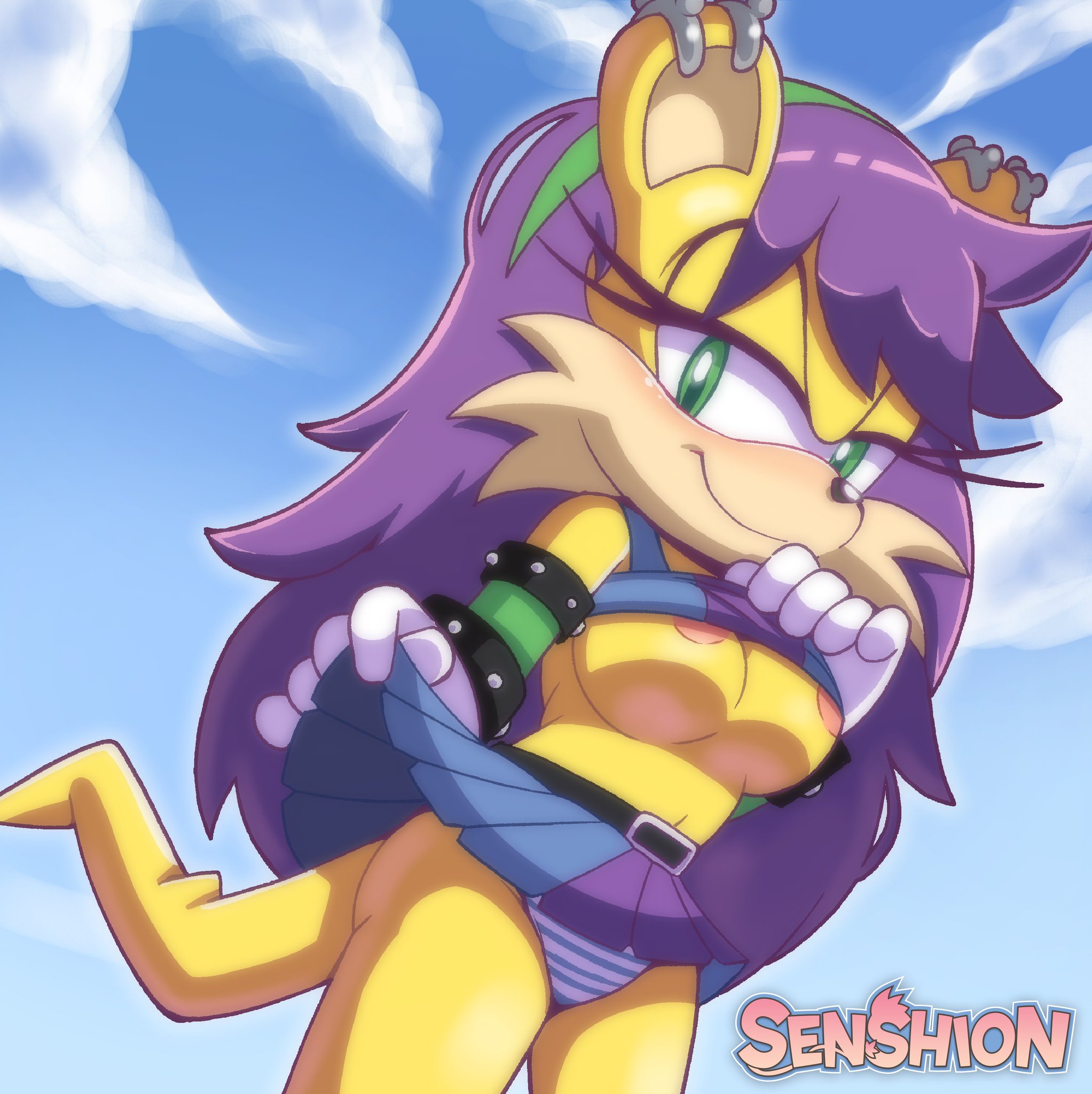 boob window, breasts, female, mina mongoose, pussy, senshion, showing breasts, showing off, showing pussy, sonic (series), sonic the hedgehog (series)
