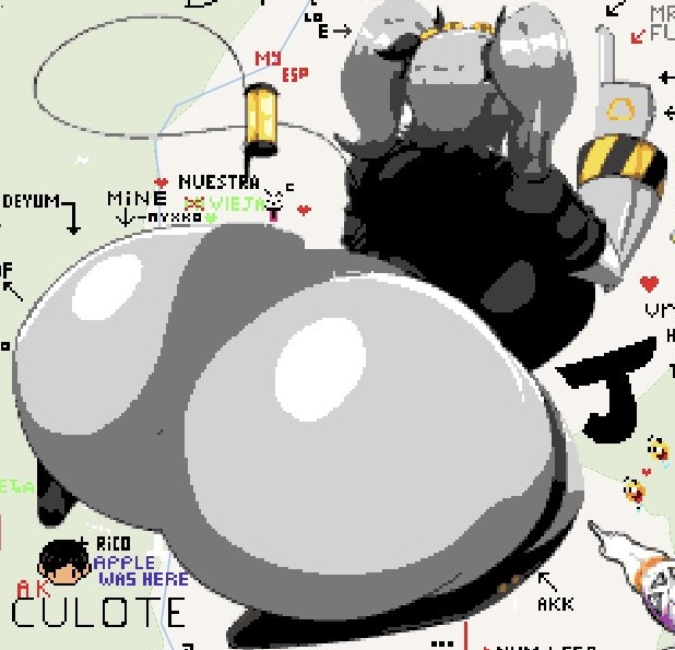 1girls, ass, ass focus, big ass, drone, female, female only, glitch productions, huge ass, hyper ass, j (murder drones), meme, mrmelted, murder drones, no panties, pixel art, robot, wplace, you may spank it once (meme)