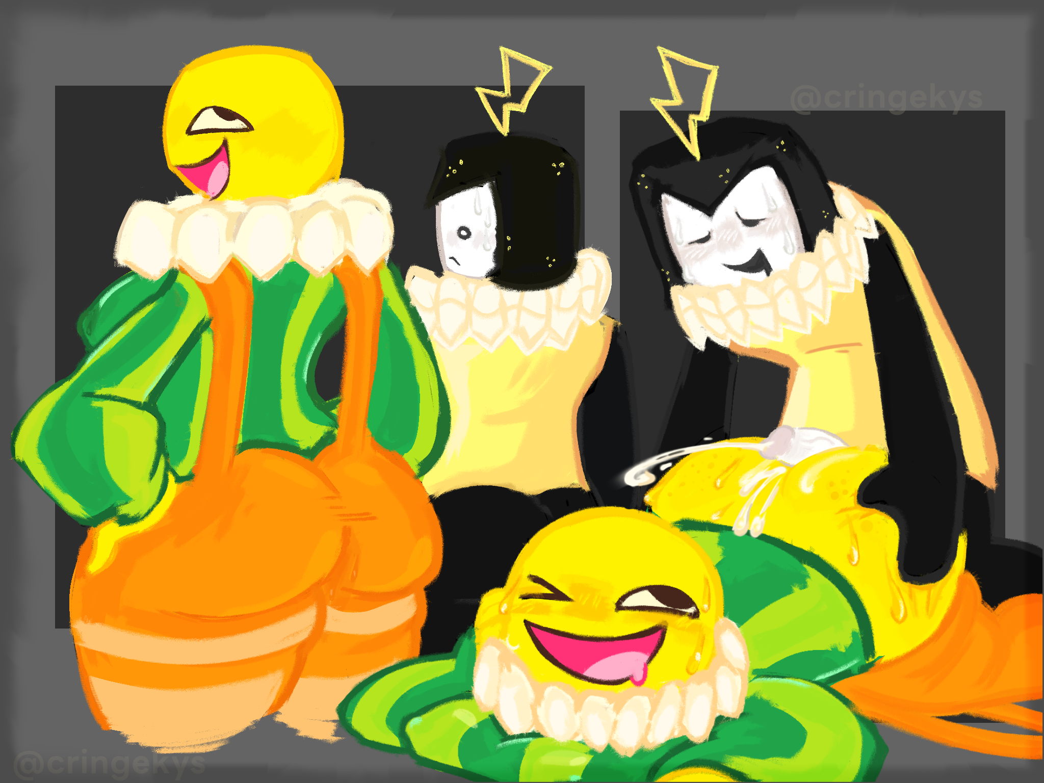 1boy, 1girls, ass, charlatan (forsaken), cringekys, cum, cum in ass, cumming, female, forsaken (roblox), male, penis, ringmaster (forsaken), roblox, roblox game, robloxian, self upload, size difference, tagme, watermark, white body, yellow body