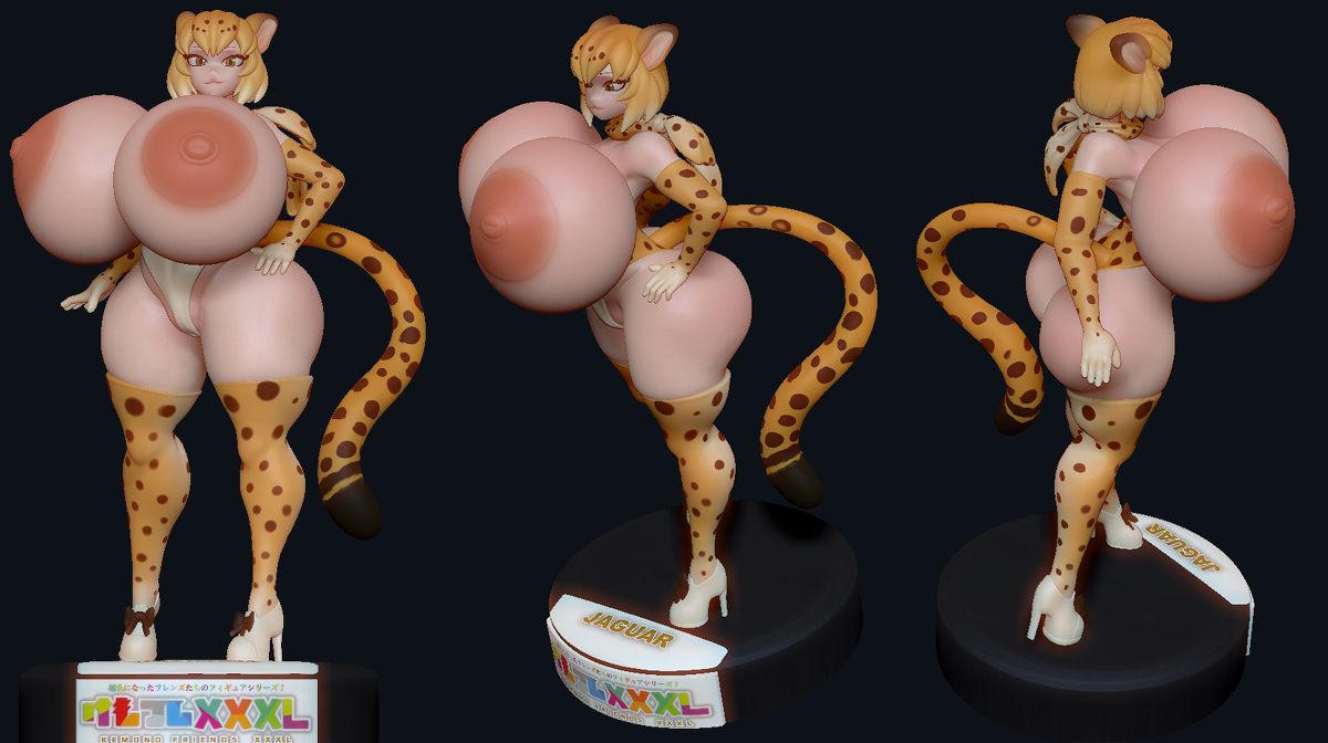 1girls, animal ears, animal tail, art, ass, big ass, big breasts, bimbo, blonde hair, breasts, bubble ass, bubble butt, cat girl, catgirl, curvy, fake breasts, female, female only, figure, figurine, gigantic breasts, hips, huge ass, huge breasts, huge hips, huge thighs, hyper ass, hyper breasts, implants, jaguar, jaguar (kemono friends), kemono friends, kyosuke fujiwara, large breasts, looking at viewer, milf, photo (medium), prostitute, short hair, silicone, statue, text, thick thighs, thighs, wide hips