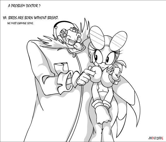 2006 anthro avian breast_poke breasts dr._eggman dr_robotnik furry jiky sega sonic_(series) sonic_riders sonic_the_hedgehog_(series) straight_hair wave_the_swallow