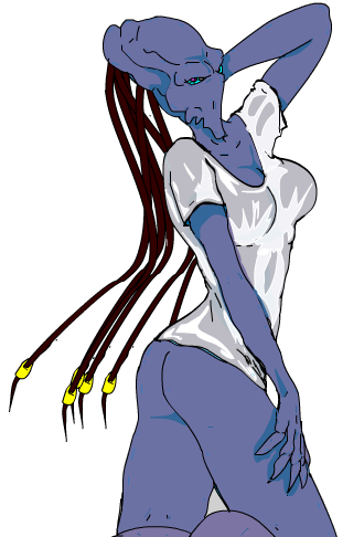 alien alien_girl alien_humanoid blizzard_entertainment bottomless bottomless_female female female_focus female_only methados protoss starcraft tagme wet_shirt